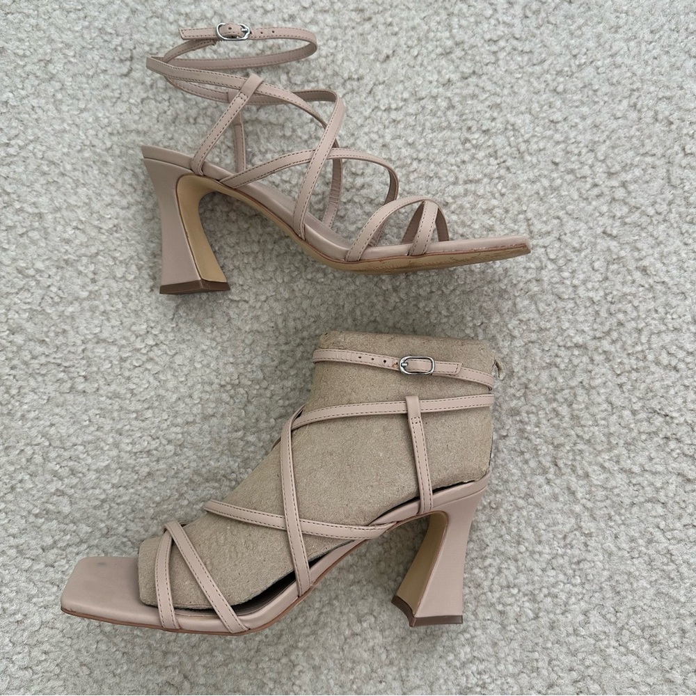 Marc Fisher Tan Strappy Heels